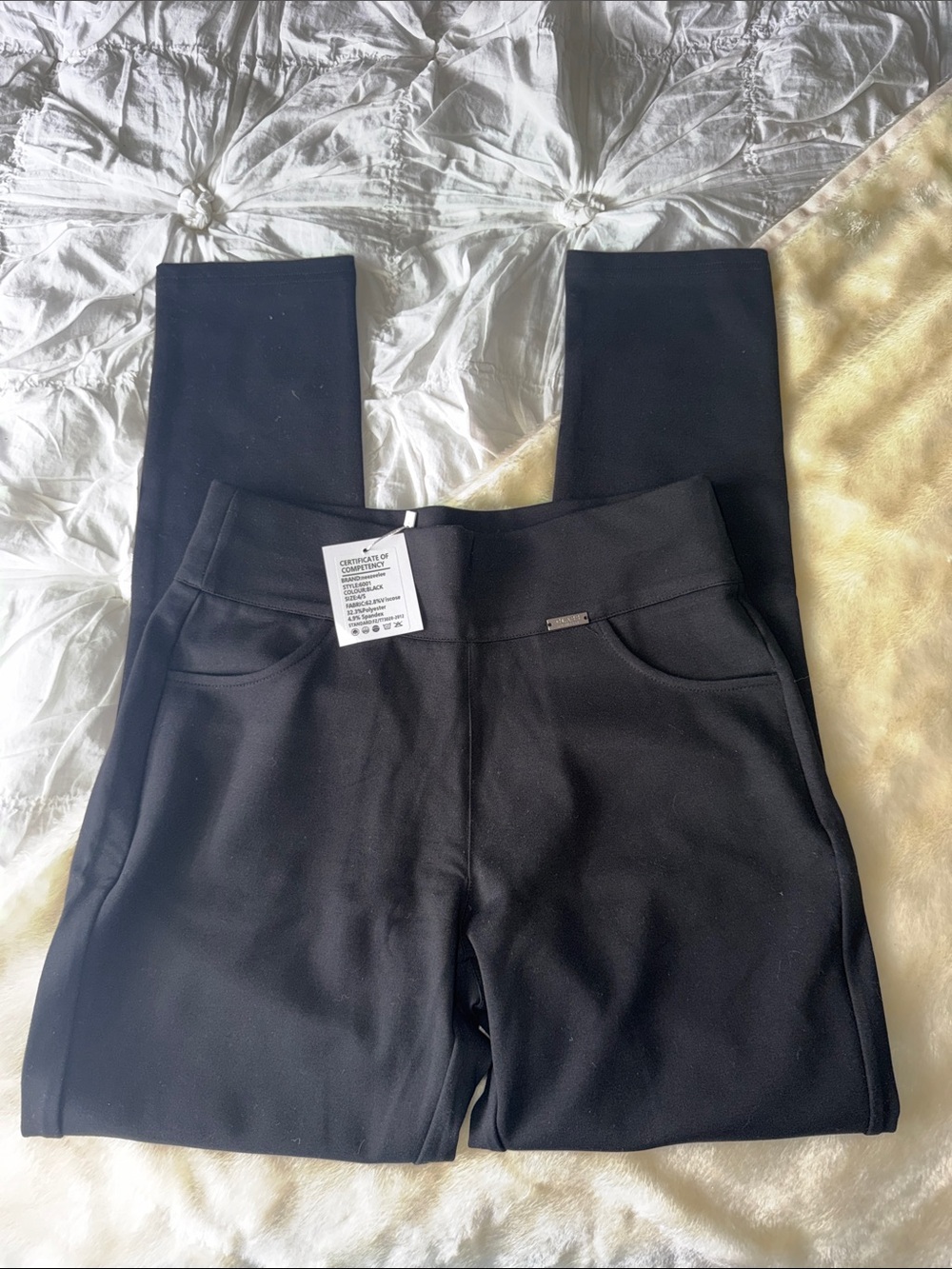 Fashion Nova Stretchy Black Straight Leg Work/Office Pants